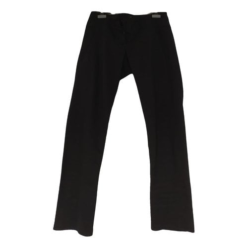 Pre-owned 7 For All Mankind Wool Straight Pants In Black