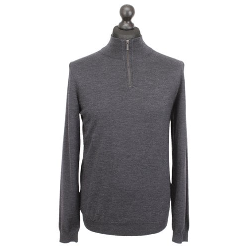 Pre-owned Hugo Boss Wool Sweatshirt In Grey