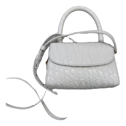 Pre-owned By Far Mini Leather Mini Bag In White