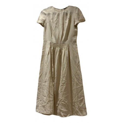 Pre-owned Joseph Silk Mid-length Dress In Beige