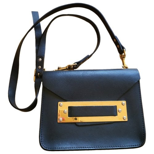 Pre-owned Sophie Hulme Envelope Leather Handbag In Black