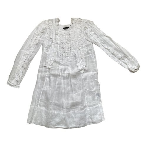 Pre-owned Isabel Marant Linen Mid-length Dress In White