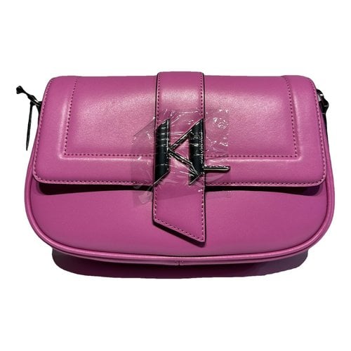 Pre-owned Karl Lagerfeld Leather Handbag In Purple