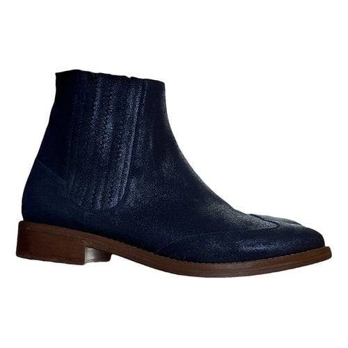 Pre-owned Opening Ceremony Leather Boots In Blue
