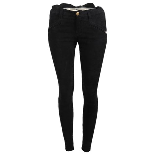 Pre-owned Current Elliott Leather Trousers In Black