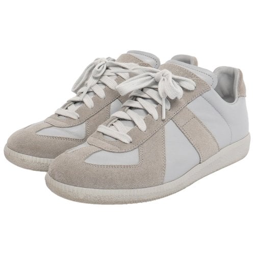 Pre-owned Maison Margiela Leather Trainers In Grey