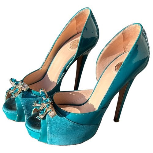 Pre-owned Elisabetta Franchi Patent Leather Heels In Green