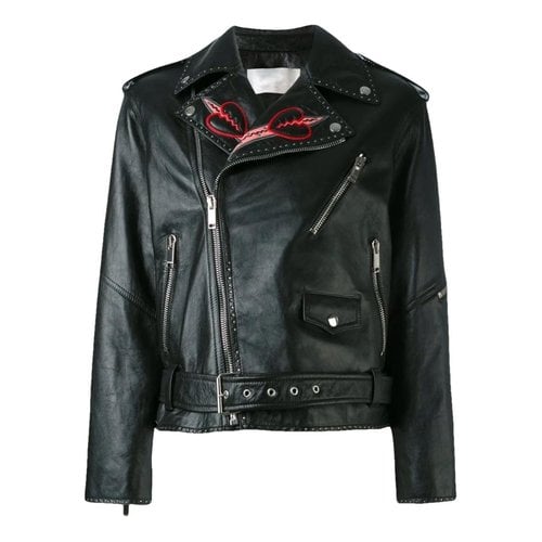 Pre-owned Valentino Leather Biker Jacket In Black