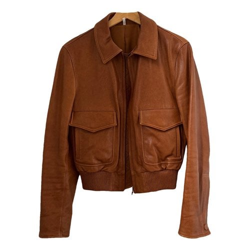 Pre-owned Helmut Lang Leather Coat In Brown