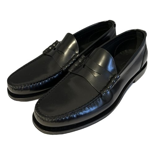 Pre-owned Sergio Rossi Leather Flats In Black