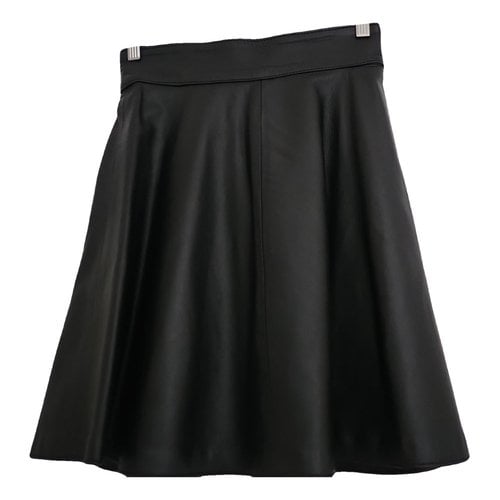 Pre-owned A. Testoni' Leather Skirt In Black