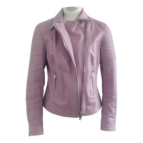 Pre-owned Dolce & Gabbana Leather Biker Jacket In Pink