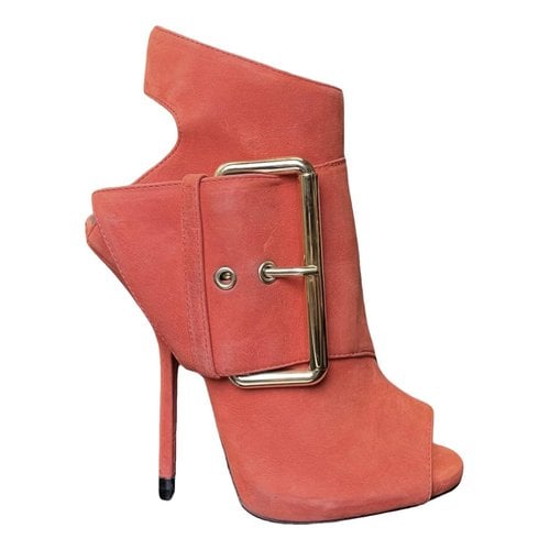Pre-owned Giuseppe Zanotti Leather Ankle Boots In Red
