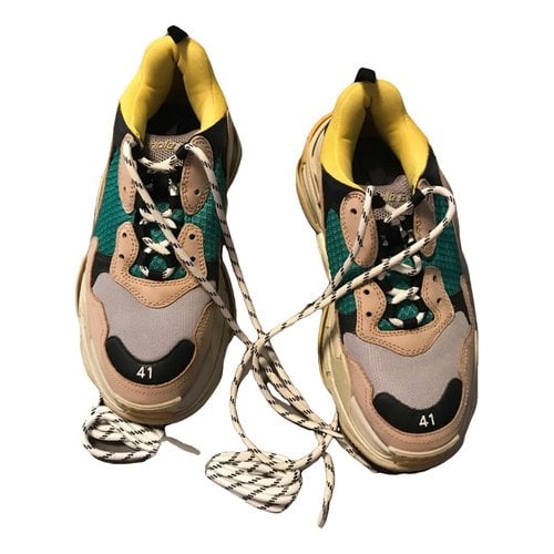 Pre-owned Balenciaga Triple S Trainers In Green
