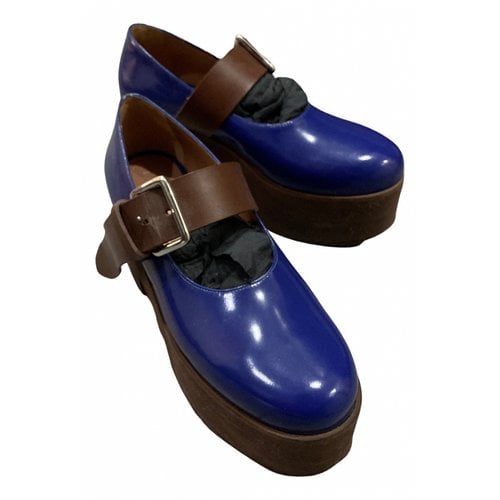 Pre-owned Marni Leather Mules & Clogs In Blue