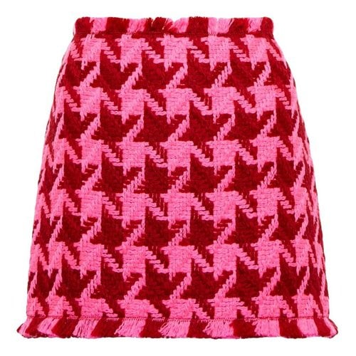 Pre-owned Versace Wool Mini Skirt In Pink