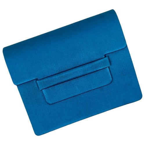 Pre-owned Saint Laurent Silk Clutch Bag In Blue