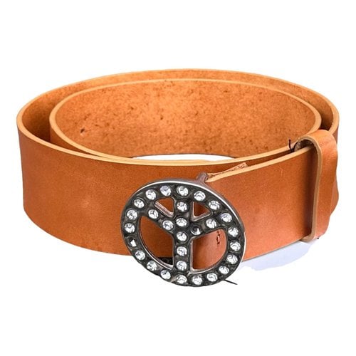 Pre-owned Moschino Love Leather Belt In Brown