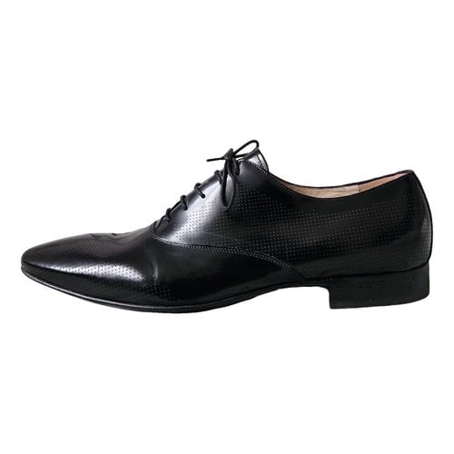 Pre-owned Pal Zileri Leather Flats In Black