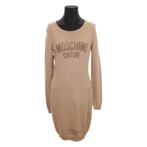 Pre-owned Moschino Dress In Camel