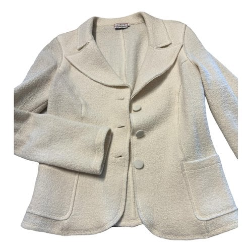Pre-owned Max & Co Wool Blazer In White