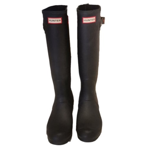 Pre-owned Hunter Wellington Boots In Black