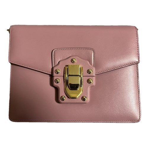 Pre-owned Dolce & Gabbana Lucia Leather Handbag In Pink