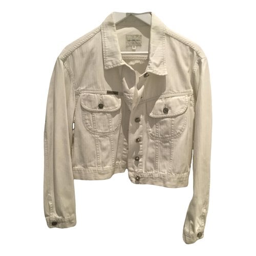 Pre-owned Calvin Klein Jeans Est.1978 Biker Jacket In White
