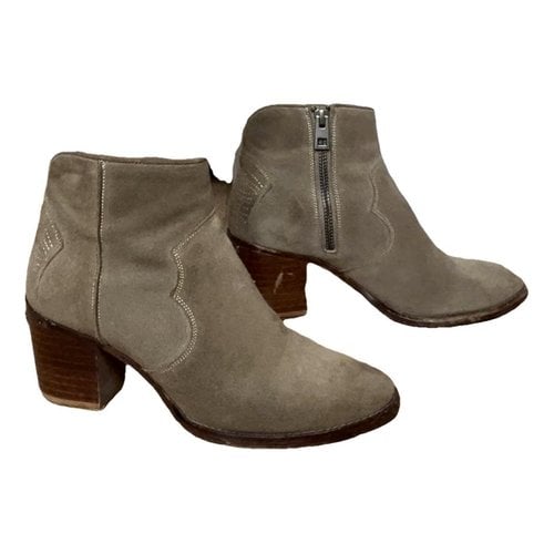 Pre-owned Zadig & Voltaire Molly Ankle Boots In Beige