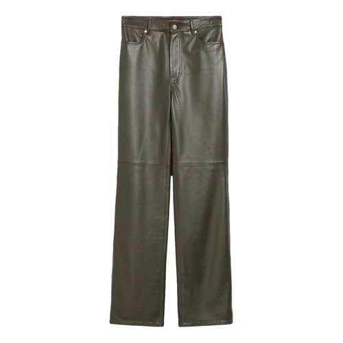 Pre-owned Max Mara Atelier Leather Straight Pants In Other