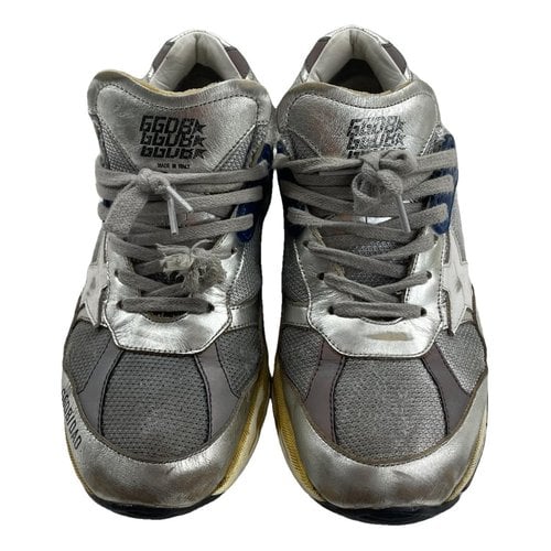 Pre-owned Golden Goose Dad-star Cloth Trainers In Metallic