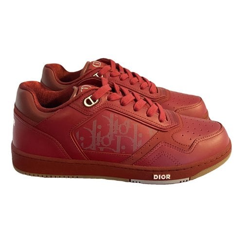 Pre-owned Dior B27 Leather Low Trainers In Red