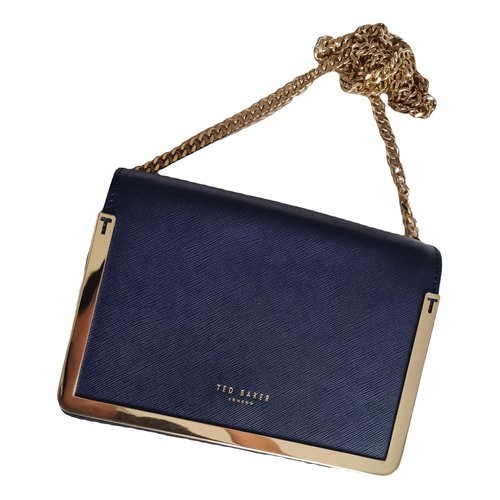 Pre-owned Ted Baker Leather Crossbody Bag In Navy