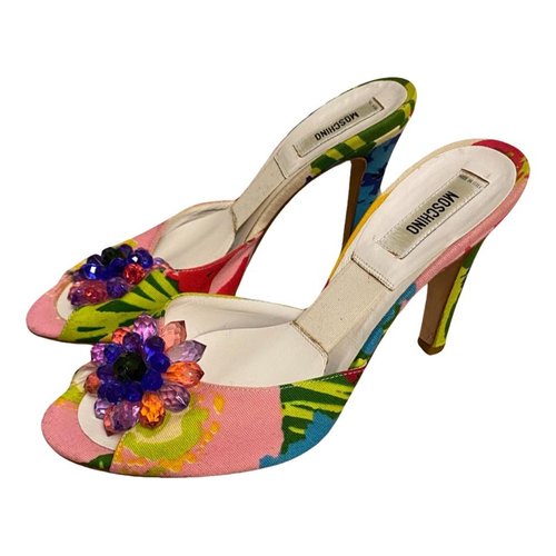 Pre-owned Moschino Cloth Mules & Clogs In Multicolour
