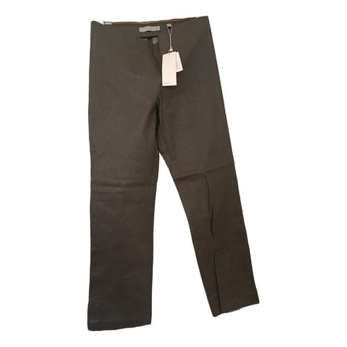 Pre-owned Vince Leather Slim Pants In Brown