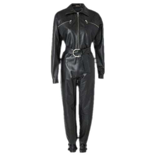 Pre-owned Dodo Bar Or Leather Jumpsuit In Black