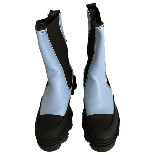 Pre-owned Ganni Boots In Blue