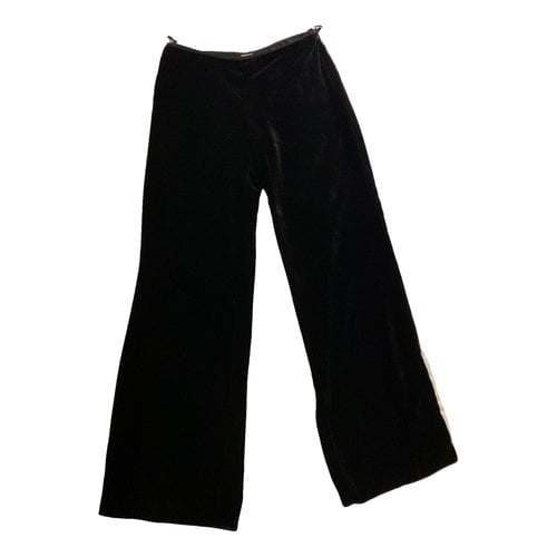 Pre-owned Armani Collezioni Velvet Large Pants In Black