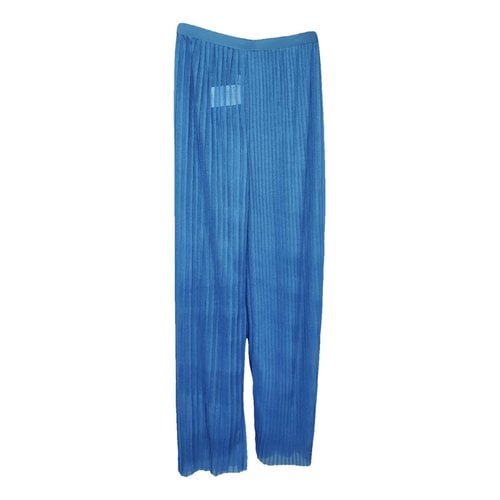 Pre-owned Vionnet Silk Large Pants In Blue