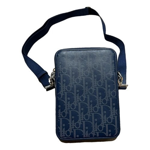 Pre-owned Dior Leather Bag In Blue