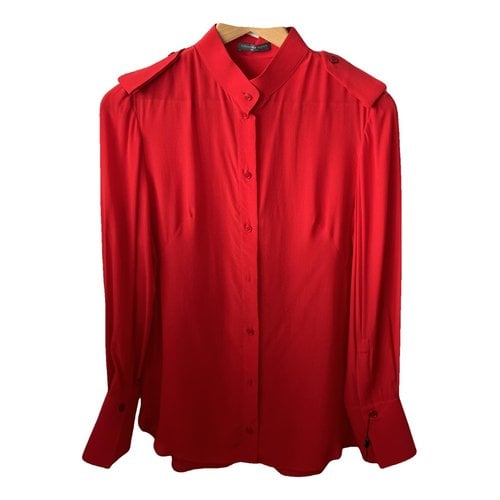 Pre-owned Alexander Mcqueen Silk Blouse In Red