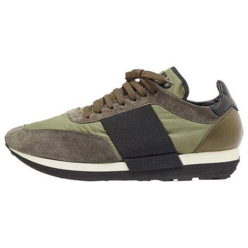 Pre-owned Moncler Leather Trainers In Green