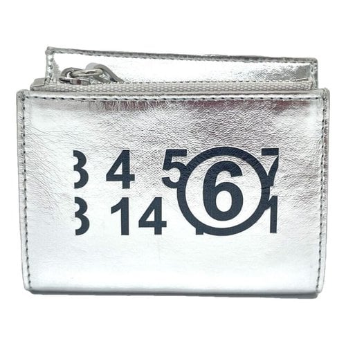 Pre-owned Mm6 Maison Margiela Leather Wallet In Silver
