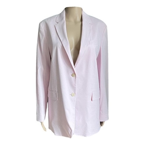 Pre-owned Theory Linen Blazer In Pink