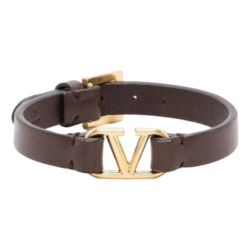 Pre-owned Valentino Garavani Leather Jewellery In Brown