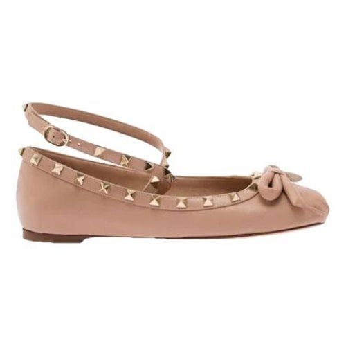 Pre-owned Valentino Garavani Leather Ballet Flats In Pink