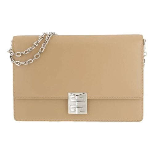 Pre-owned Givenchy Cross3 Leather Crossbody Bag In Beige