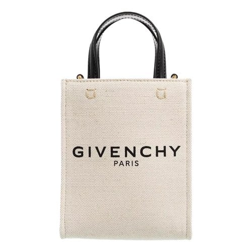 Pre-owned Givenchy G Tote Cloth Crossbody Bag In Beige