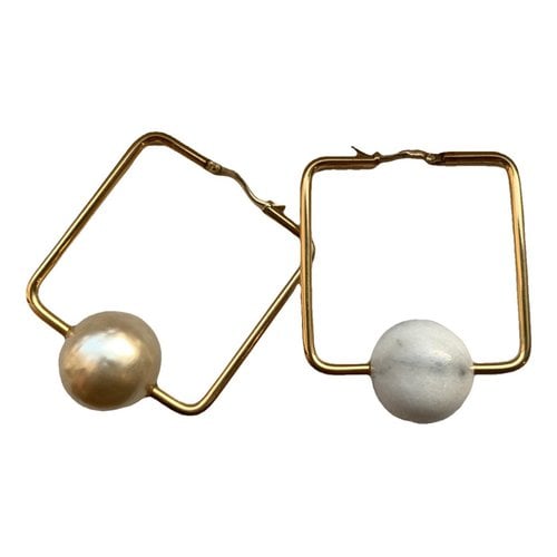 Pre-owned Celine Dot Earrings In Gold