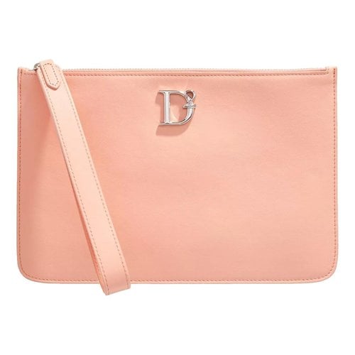 Pre-owned Dsquared2 Leather Clutch Bag In Pink